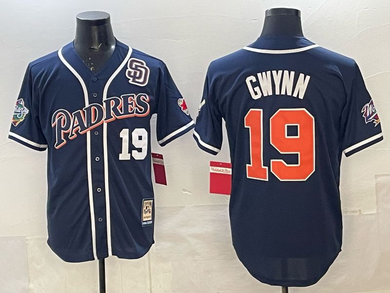 Men 2025 San Diego Padres #19 Gwynn Blue Game Throwback Nike MLB Jersey style 074->san diego padres->MLB Jersey
